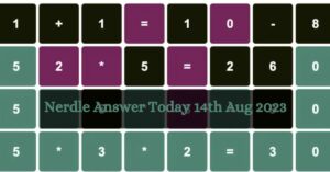 Nerdle Answer Today 14th Aug 2023