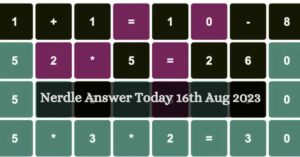 Nerdle Answer Today 16th Aug 2023