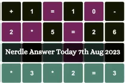 Nerdle Answer Today 7th Aug 2023