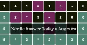 Nerdle Answer Today 8 Aug 2023