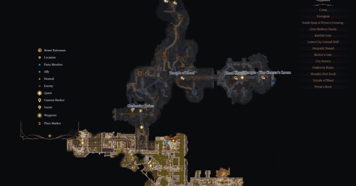 Lower City Sewers Map BG3