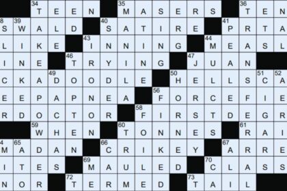 Miniature Map Crossword Clue