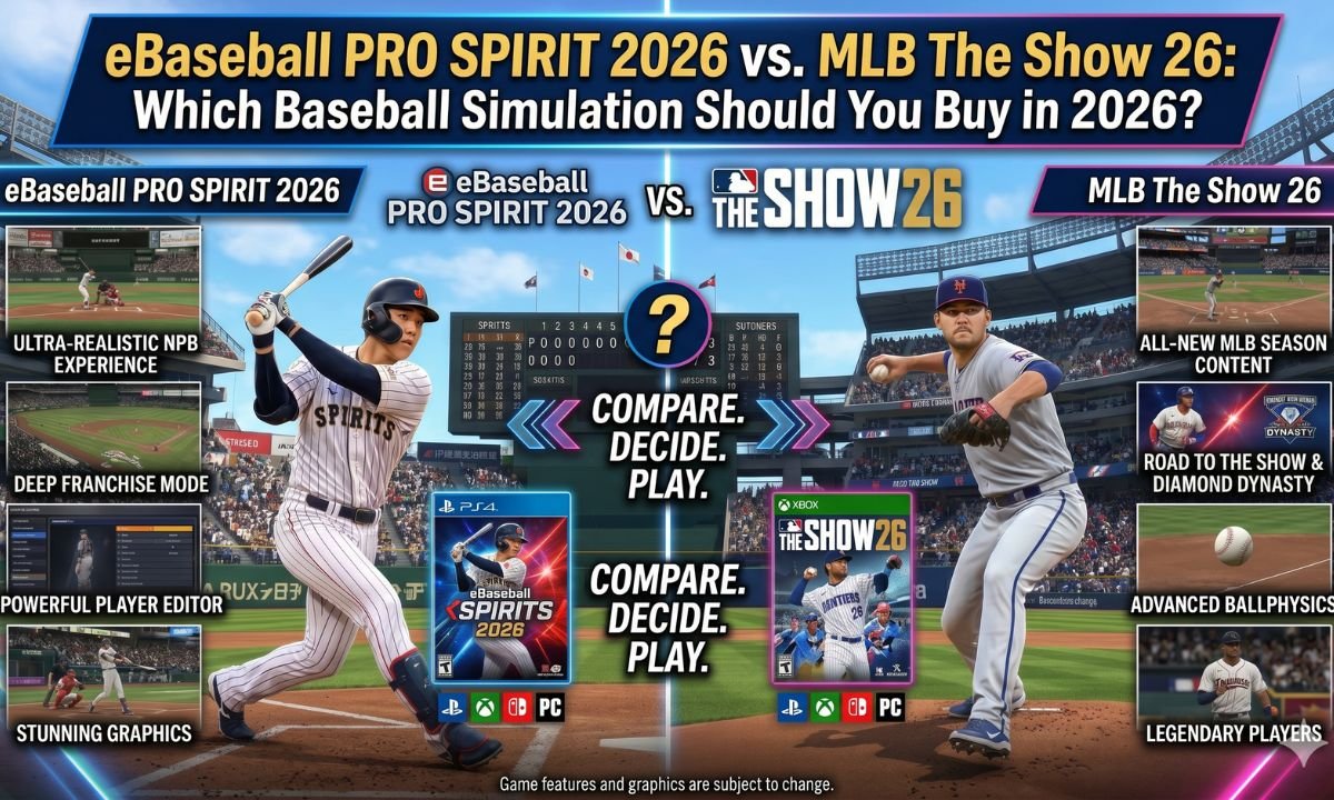 eBaseball PRO SPIRIT 2026 vs MLB The Show 26 — Which Baseball Simulation Should You Buy in 2026