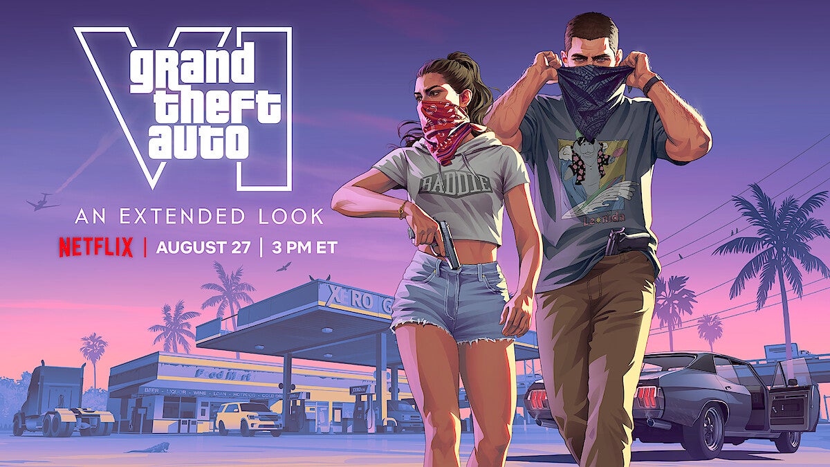 Jason and Lucia in Grand Theft Auto VI key art