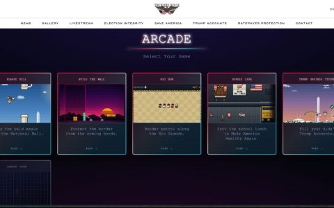Retro arcade cabinet and laptop setup displaying 2D pixel arcade games