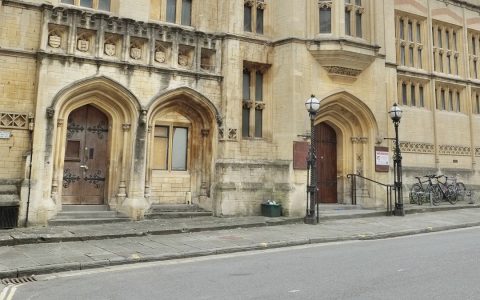 The stone Gothic-style entrance of Bristol Crown Court