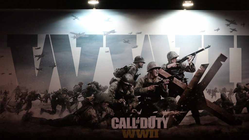 Call of Duty: WWII banner showing soldiers storming a beach on D-Day