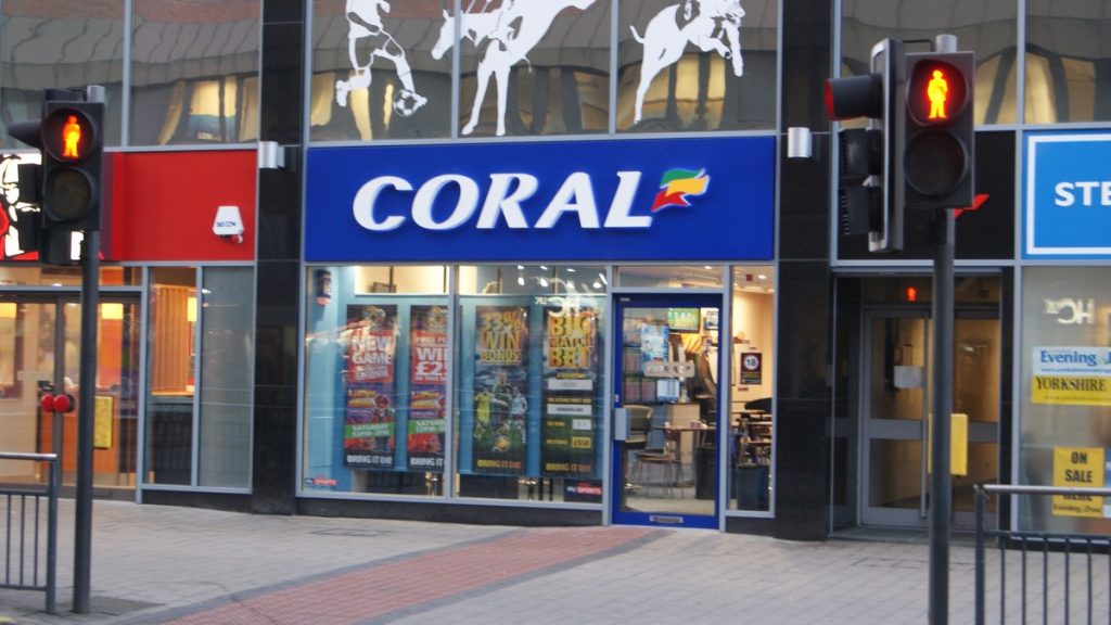 A Coral betting shop on a street corner in Leeds