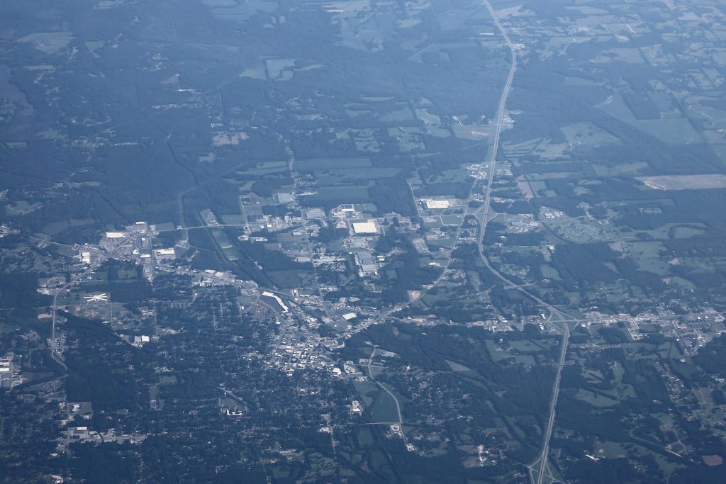Aerial view of Corinth, Mississippi