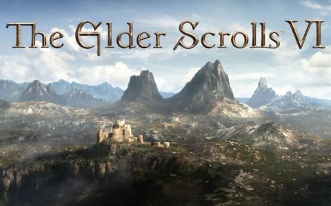 The Elder Scrolls VI title above a mountain landscape with a castle on a hill