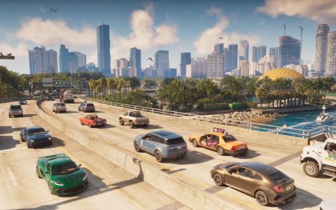 Traffic on a Vice City highway in Grand Theft Auto VI