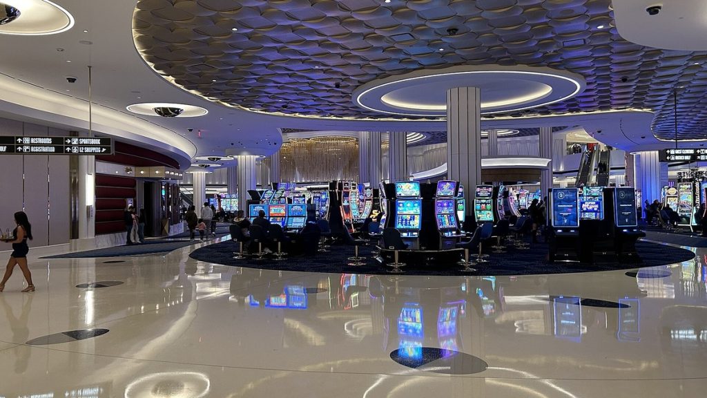 Slot machines on the casino floor at Fontainebleau Las Vegas
