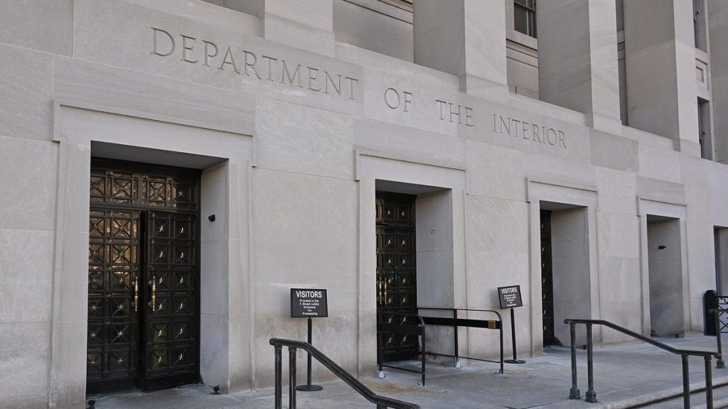 Main entrance of the U.S. Department of the Interior building in Washington, D.C.