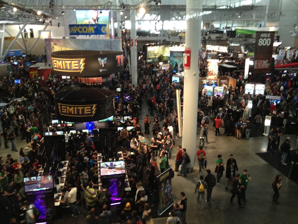 A crowded expo hall at PAX East