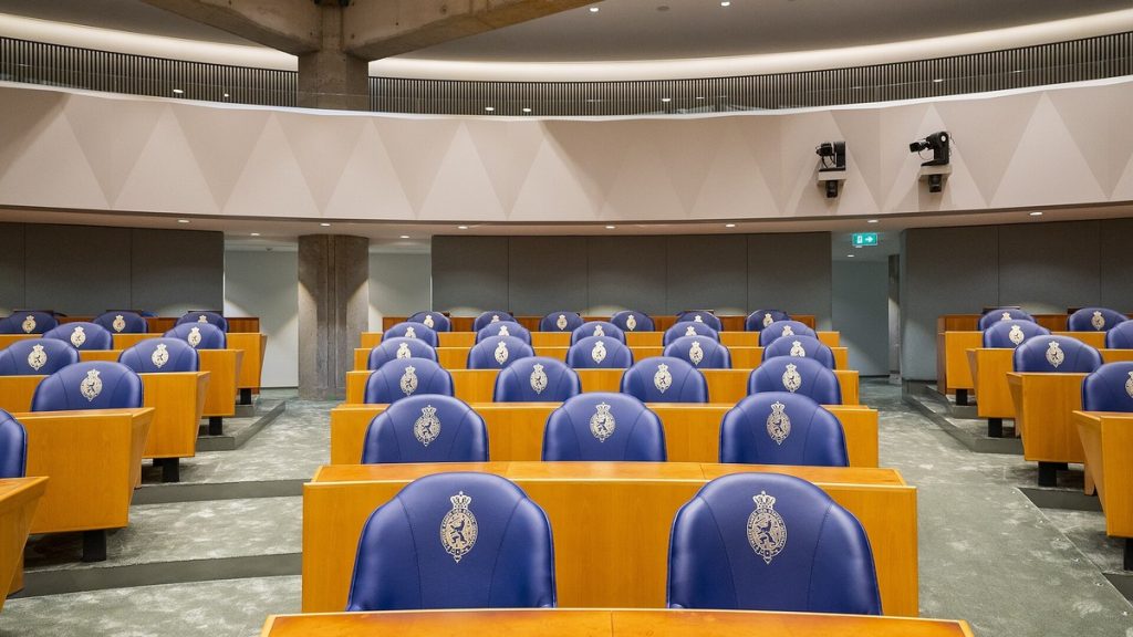Plenary hall of the Dutch House of Representatives at its temporary location in The Hague